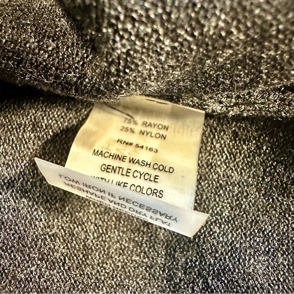 NWT Calvin Klein Gray Sweater Knit Midi Dress With Silver Zipper Details Size M - Picture 4 of 12